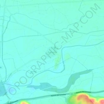 Mappa topografica Barbaño, altitudine, rilievo