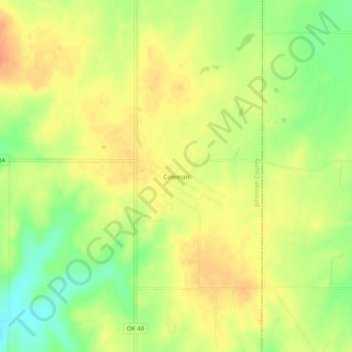 Mappa topografica Coleman, altitudine, rilievo