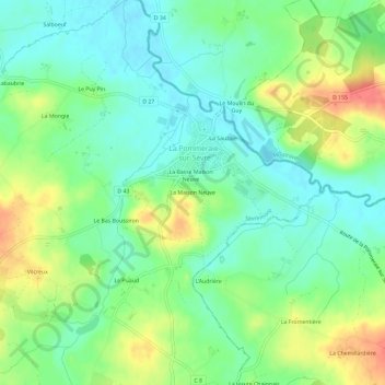 Mappa topografica La Maison Neuve, altitudine, rilievo