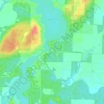 Mappa topografica Post Lake, altitudine, rilievo