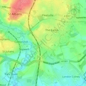 Mappa topografica Milehouse, altitudine, rilievo