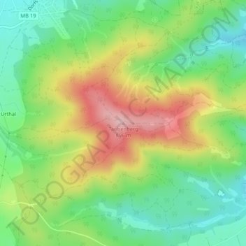 Mappa topografica Taubenberg, altitudine, rilievo