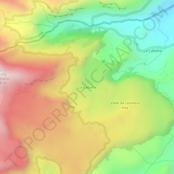 Mappa topografica La Cabaña, altitudine, rilievo