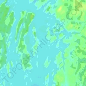 Mappa topografica Whistler Bay, altitudine, rilievo