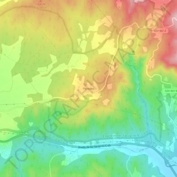 Mappa topografica Penedes, altitudine, rilievo