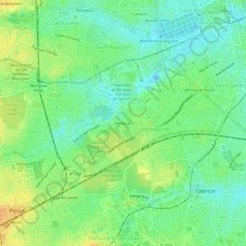 Mappa topografica Berliquet, altitudine, rilievo