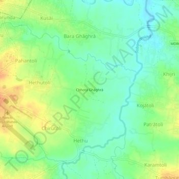 Mappa topografica Chhota Ghaghra, altitudine, rilievo