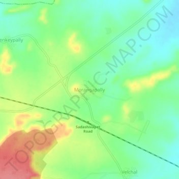 Mappa topografica Morangapally, altitudine, rilievo