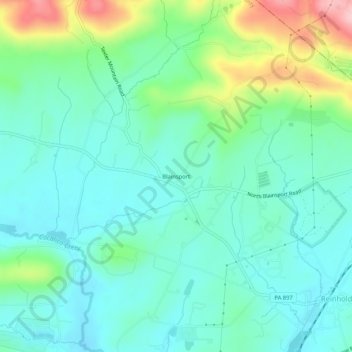 Mappa topografica Blainsport, altitudine, rilievo
