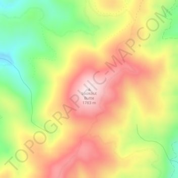 Mappa topografica Lookout Butte, altitudine, rilievo