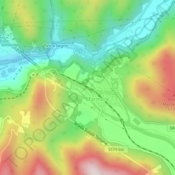 Mappa topografica Grotta di Rendeù, altitudine, rilievo