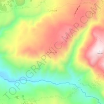 Mappa topografica Kırantepe, altitudine, rilievo