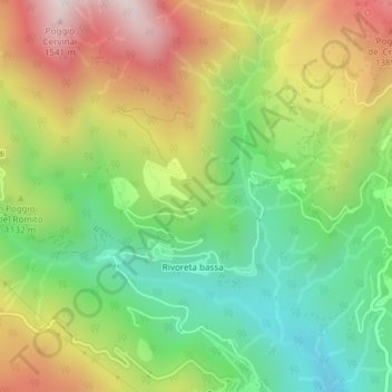Mappa topografica Il Catino, altitudine, rilievo