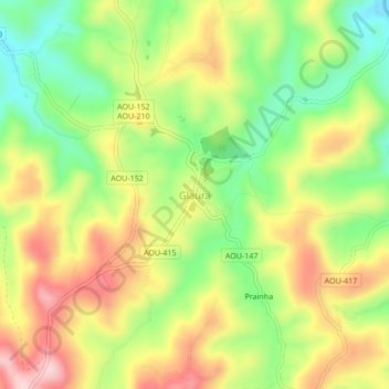Mappa topografica Glaura, altitudine, rilievo