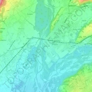 Mappa topografica Villa Brosa, altitudine, rilievo