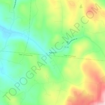 Mappa topografica Red Rock, altitudine, rilievo