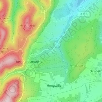 Mappa topografica Le Hammer, altitudine, rilievo