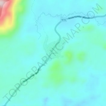 Mappa topografica Etam, altitudine, rilievo