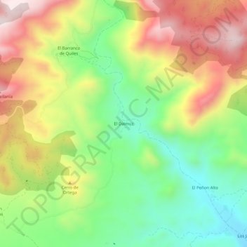 Mappa topografica El Daimuz, altitudine, rilievo