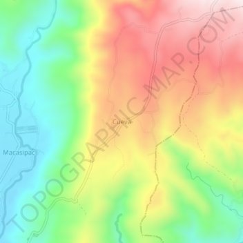 Mappa topografica Cueva, altitudine, rilievo