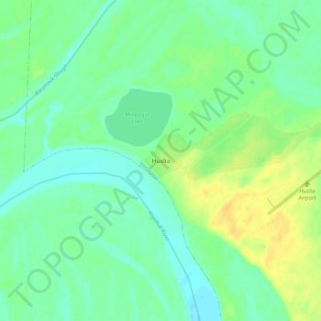 Mappa topografica Huslia, altitudine, rilievo
