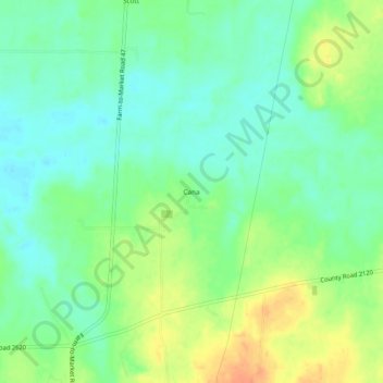 Mappa topografica Cana, altitudine, rilievo