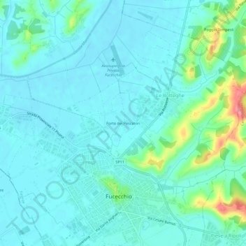 Mappa topografica Porto dei Pescatori, altitudine, rilievo