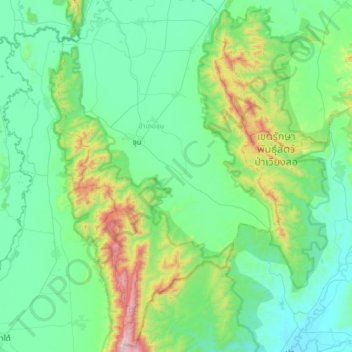 Mappa topografica Chun, altitudine, rilievo