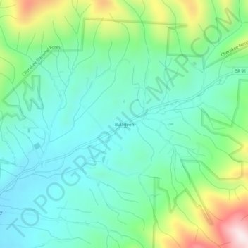 Mappa topografica Buladeen, altitudine, rilievo