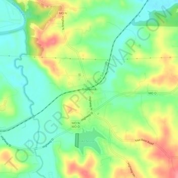 Mappa topografica Catawissa, altitudine, rilievo
