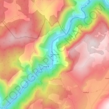 Mappa topografica Hauterives, altitudine, rilievo