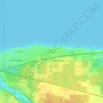 Mappa topografica Vermilion-on-the-Lake, altitudine, rilievo