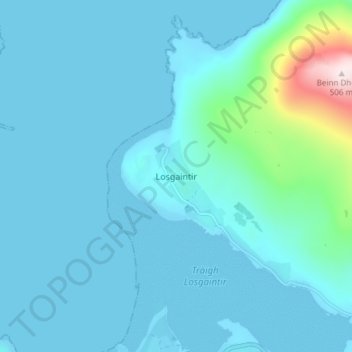 Mappa topografica Luskentyre, altitudine, rilievo