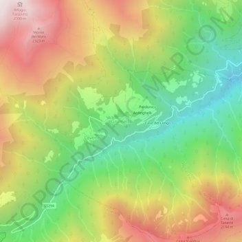 Mappa topografica Grumello, altitudine, rilievo