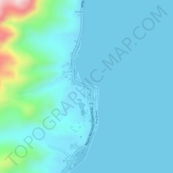 Mappa topografica Pagasa, altitudine, rilievo