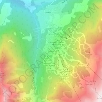 Mappa topografica Prébois, altitudine, rilievo