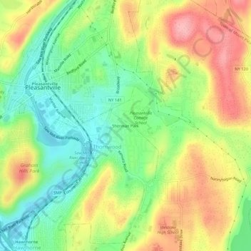 Mappa topografica Sherman Park, altitudine, rilievo