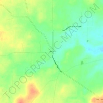 Mappa topografica Sidney, altitudine, rilievo