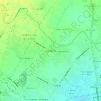 Mappa topografica Balabag, altitudine, rilievo