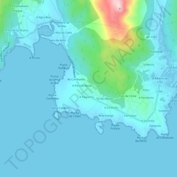 Mappa topografica Tal de Arriba, altitudine, rilievo