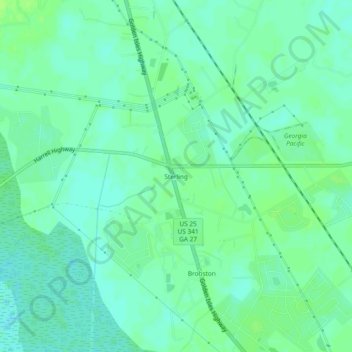 Mappa topografica Sterling, altitudine, rilievo