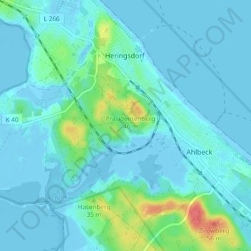 Mappa topografica Wildpark, altitudine, rilievo