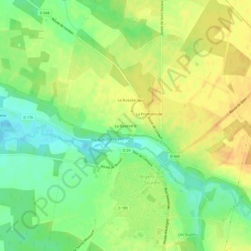 Mappa topografica La Bouinière, altitudine, rilievo