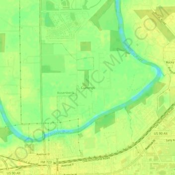 Mappa topografica Cumings, altitudine, rilievo