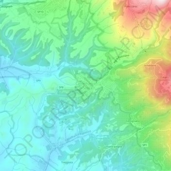 Mappa topografica Castelfranco di Sopra, altitudine, rilievo