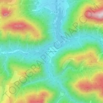 Mappa topografica Wildbad Kreuth, altitudine, rilievo