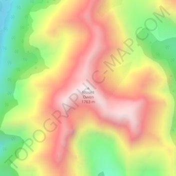Mappa topografica Mount Owen, altitudine, rilievo