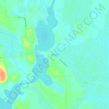 Mappa topografica Dora Lake, altitudine, rilievo