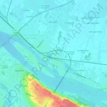Mappa topografica Le Gros Caillou, altitudine, rilievo