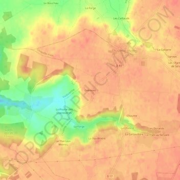 Mappa topografica Grèmont, altitudine, rilievo